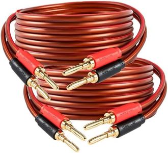 Goaycer Speaker Wire with Banana Plugs,14 Gauge Speaker Cables, Oxygen-Free Copper(OFC),2 Pack/10Feet