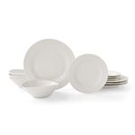 Portmeirion x Sophie Conran Porcelain Dinner Set for 4 – 12 Piece White Tableware with Plates, Bowls & Side Plates, Dinnerware for Everyday Meals and Special Occasions