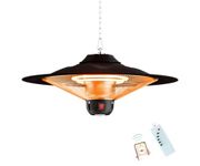 Suprills 2500W Electric Heater for Home, Infrared Patio Heater with Timer, Carbon Fibre Element, 3 Heat Settings, Remote & App Control | LED Light | Ceiling mounted | Outdoor Indoor Waterproof Heater