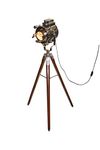 Nauticaz Aluminium, Steel, Wood, Glass Tripod Spotlight Lamp (Black Nickel And Brown)