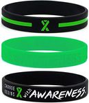 Inkstone Green Awareness Ribbon Bracelets Silicone Rubber Wristbands to Symbolize Hope Courage Strength and Support…