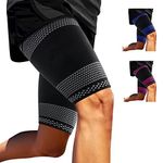 ABYON 2 Pack Thigh Support for Men and Women, Hamstring Support Thigh Compression Sleeves Breathable Elastic for Hamstring Quadricep Muscle Strains, Groin, Anti Slip Upper Leg Sleeves