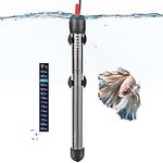 HITOP HP-608 Submersible Aquarium Heater 100W 200W 300W With Thermometer and Extra Sucker Cup (300W)