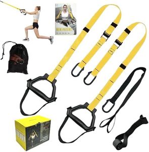 ADALT LION Bodyweight Resistance Training Straps, Complete Home Gym Fitness Trainer kit for Full-Body Workout, Included Door Anchor, Extension Strap, Fitness Guide (Yellow-2)