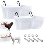 2 Pack 4.5 Quart Chicken Feeder, Hanging Feed Trough with Clips, Chicken Water Dispenser, Hanging Chicken Drinker for Goat Duck Dog Sheeple Piglets Goose, Poultry Feeder for Livestock