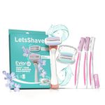 LetsShave Evior Trial Pack Razor Shaving Kit for Women, 1 Handle + 2 Blade & 3 Face Razor for Women, Body and Face Razor, Hair Removal Machine for Women