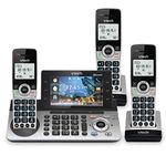 VTech IS8251-3 Business Grade 3-Handset Cordless Phone for Home Office, 5" Color Display, Programmable Short Cut Keys, Smart Call Blocking, Answering System,Bluetooth Connect to Cell,Expandable to 5HS