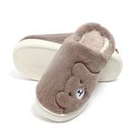 Richmen Women Winter Slipper Soft Fleece Lining Woolen Flip Flop Slides Men Indoor Carpet Spa Home Slipper for Bedroom Sandals (Brown uk8)