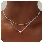 Yoosteel Silver Initial Necklaces f