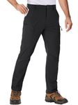 TACVASEN Men's Hiking Pants Lightweight Quick Dry Work Pants with 6 Pockets Tactical Water Resistant Ripstop Outdoor Pants, Black, 34