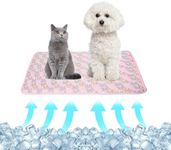 NACOCO Pet Cooling Mat Cat Dog Cushion Pad Summer Cool Down Comfortable Soft for Pets and Adults 40cm x 50cm (S, Pink)