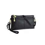 BTYAW Clutch purse for women - Wrist Strap Crossbody Bag Simple and Elegant Small Crossbody Bags Handbag for Women, Midnight Black