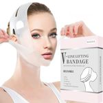 ﻿MASIKA Soft Silicone Chin Strap for，V-Line Mask Chin Up Mask V Shaped Face Mask Chin strap for sleeping, Jaw Exerciser，chin wrap,White