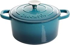 Crock-Pot Artisan Round Enameled Cast Iron Dutch Oven, 3-Quart, Gradient Teal