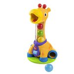 Bright Starts - Spin & Giggle Giraffe Ball Popper Musical Activity Toy with Light & Sounds, 5 Balls, Spinning Toy, Early Development, Ages 12 months