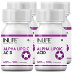 INLIFE Alpha Lipoic Acid 300mg | Universal Antioxidant | ALA Supplement - 60 Vegetarian Capsules (Pack of 4, 240)