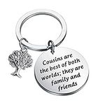 BEKECH Cousin Gifts Cousin BBF Key Chain Cousins are The Best of Both Worlds They are Family and Friends Cousin Jewelry Friendship Gift (silver)