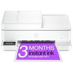 HP Envy 6530e All in One Printer | Perfect for Home | Colour | Wireless | Print, Scan & Copy | 3 Months of Instant Ink Included | Automatic 2-sided Photo Printing | Automatic Document Feeder | White