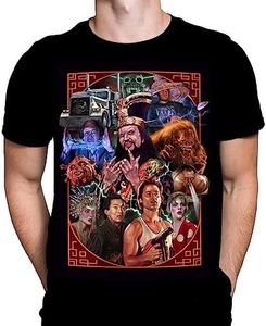 Wild Star Hearts Big Trouble Little China Mens T-Shirt Gothic Horror Print, Black Cotton T-Shirt, Movie Poster Tee by Peter Panayis