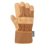 Carhartt Men's Insulated Grain Leather Work Glove with Safety Cuff, Brown, X-Large