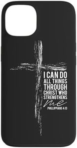 iPhone 13 Religious Verse Cross Phone Cases Men Dad Philippians 4:13 Case