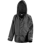 Kids Waterproof Rain Jacket In Black, Pink, Red or Royal Blue Childs Childrens Boys Girls (Black, 9-10 Years)