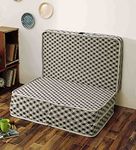 CLOUDE Checkered PU Foam 4 Inch Small Single Bed Size Sofa Cum Dual Comfort Tri-Fold Foldable Folding Mattress (72x35x4)