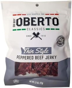 Oh Boy! Oberto Classics Thin Style Peppered Beef Jerky | 2.2 Ounce Per Bag (2)