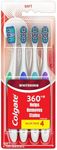 Colgate 360 Optic White Whitening Toothbrush, Adult Soft Toothbrush with Whitening Cups, Helps Whiten Teeth and Removes Odor Causing Bacteria, 4 Pack