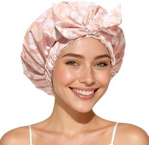 Yanibest Shower Cap for Women Reusable Waterproof, Adjustable Non-Slip Shower Hair Cap, Washable Bath Hat for Long Hair