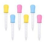 Qiuyan 6pcs Silicone and Plastic Droppers Pipettes for Candy Sweet Kids Children Kitchen Gummy Mold and Crafts (5ml)