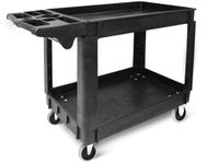 MaxWorks Industrial Polypropylene Two-Tray Cart, 30"x16" (80855), Black