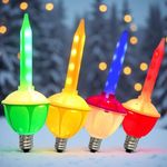 Pallerina 4 Pack Vintage Bubble Light Bulbs Multicolor Replacement Christmas Bubble Lights for Christmas Tree Retro C7/E12 Base Holiday Decorations 0.6W Energy-Saving Bulbs