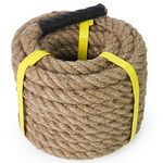 Aoneky Jute Rope - 14/16/20/25/30/40/50mm Heavy Duty Twisted Natural Hemp Rope for Garden, Tug of war, Nautical, Climbing Hammock and DIY Art Ideas for Decorate(16mm /8m)