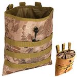 Gexgune Molle System Tactical Molle Dump Magazine Pouch Hunting Recovery Bag Drop Pouch Military Accessories (Banshee Camo)