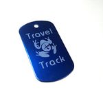 AllCachedUp Trackable Tag for Geocaching - Travel Track Tag - trackable like a Travel Bug (BLUE)