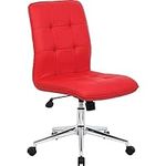 Boss Office Products Mellennial Modern Home Office Chair Without Arms in Red Medium