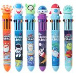 Multicolor Ballpoint Pen 0.5mm, 10-in-1 Colored Retractable Space Ballpoint Pens for Office Back to School Supplies Students Children Gift, 6 Count