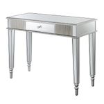 Convenience Concepts French Country 1-Drawer Desk/Console Table, Mirror/Silver