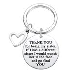 M Men Style Sisters Gift from Sister Brother, Thanks for Being My Sister Keychain KeyS38 Holder - Bikes/Key Chain For Car Keychain/Double Key Ring/Keychain For Office Home