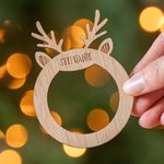 Personalised Christmas reindeer napkin holder names | dinner table decor place name setting | wooden Christmas table decorations