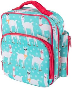 Insulated Lunch Box w Snack Pocket & Water Bottle Holder- Girls or Kids School Lunchbox Tote Keeps Food Hotter or Colder Longer- Reusable Bag Fits Most Bento Boxes Ice Packs Nesting Containers- Llama
