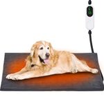 Papettly Pet Heating Pad for Dogs Cats - 9 Temperature Adjustable 30-55℃ Indoor Heated Pet Bed Mat with 13 Timer (0-12H), Medium Large Pet Electric Warming Mat with 6Ft Chew Resistant Cord, 28”x18”