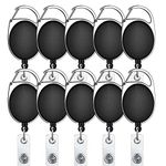 Retractable Keyring,Selizo10Pcs Badge Reel Retractable Badge Holder for Key Ring Id Card Badge Holders,Retractable Keychain with Belt Clip
