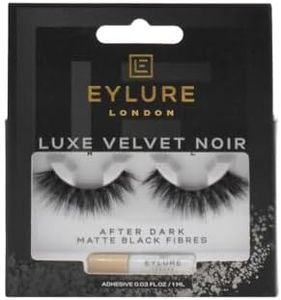 Eylure London Luxe Velvet Noir Eyelashes, After Dark Matte Black Fibres