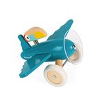 Janod - Spirit - Wooden Airplane Toy - Diego - Rubber wheels and Glossy Paint, J04489