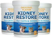 Kidney Restore 3 Pack Cats & Dogs to Support Normal Kidney Function, Creatinine, Pet Renal Kidney Health Supplement Felines Canines