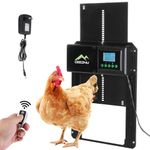 CEED4U Automatic Chicken Coop Door, Auto Chicken Door Opener Aluminum Chicken Coop Door with Display Timer, Light Sensor, Remote Control, Anti-Pinch, Waterproof and 4 Modes Chicken Door