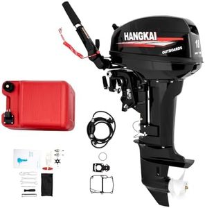 18HP Outboard Motor, 246cc 2 Stroke Fishing Boat Engine Water Cooled Gasoline Model Short Shaft, Heavy Duty Outboard Engine, CDI Ignition System, 4500-5500r/Min Water Transportation (18 HP)