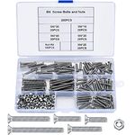 200 Pcs M4 Cross Countersunk Head Screws Bolts and Nuts Set, 304 Stainless Steel Machine Screws Nuts and Bolts, Flat Head Hex Cap Bolts Screws Nuts Assortment Kit - 16mm/20mm/25mm/30mm/40mm